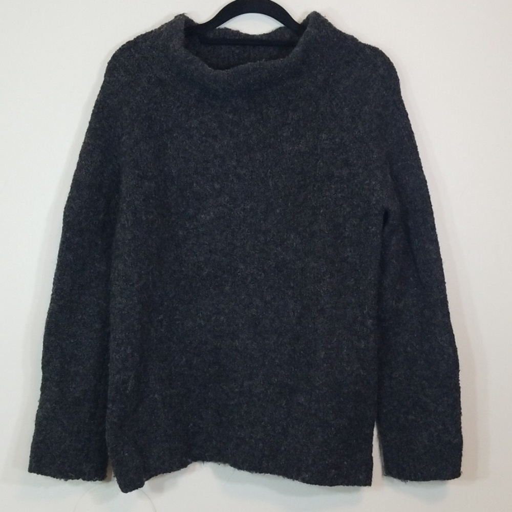 Moth Anthro Gray Cowlneck Wool Blend Sweater